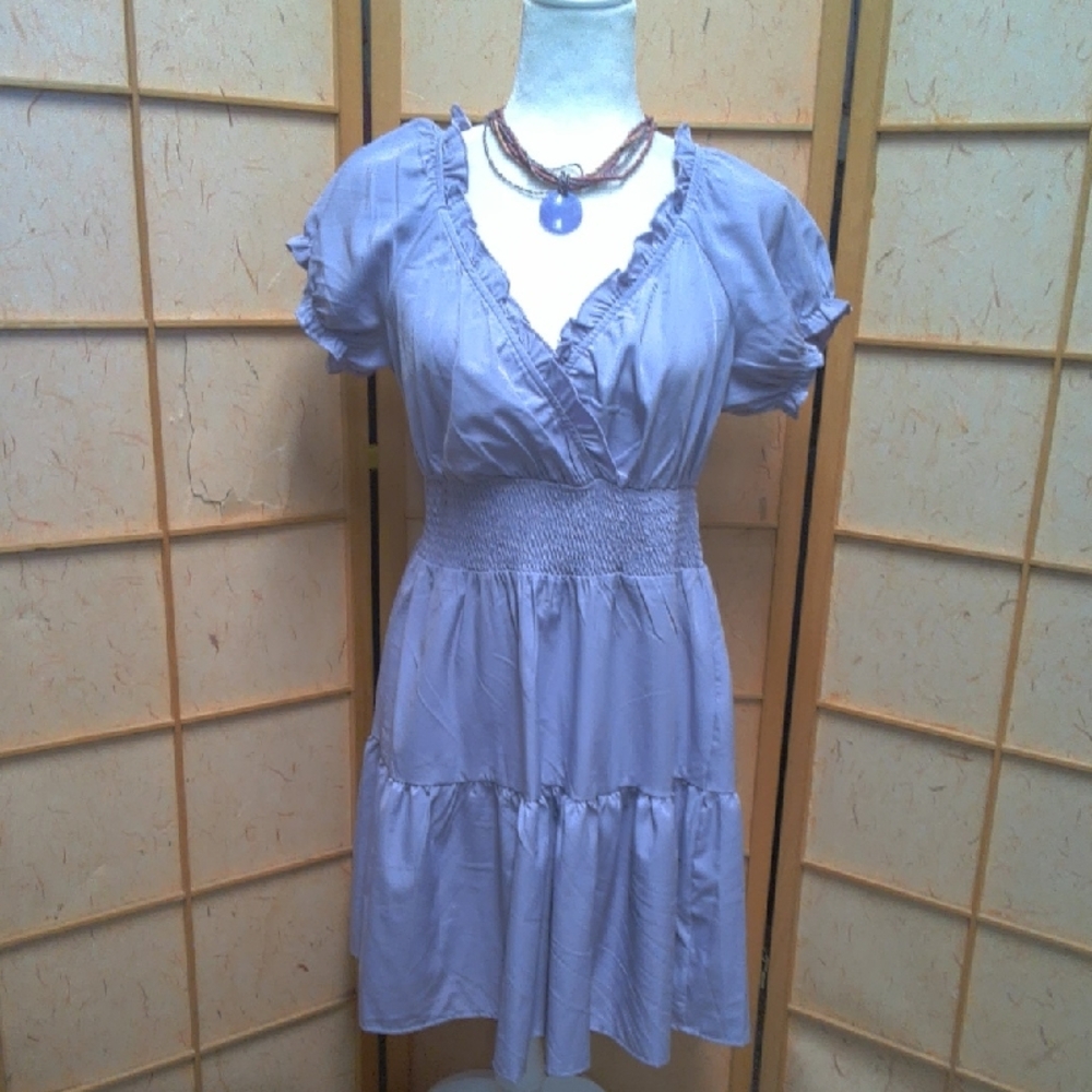 Hesperus Light Lavender Ruffle Wrap Dress Size Xl